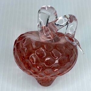 Levay Anton Intaglio strawberry  glass paper weight artisan glass